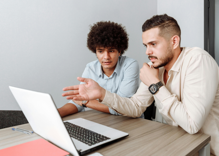Business professionals discussing company registration